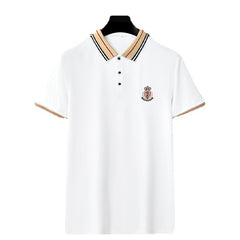 Men's Fashion Lapel Casual Embroidered Polo Shirt
