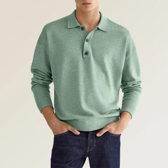Men's Casual V-neck Button Polo Shirt