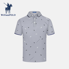 Men's Short-sleeved Cotton Printed Polo Shirt