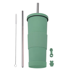 830ml Stainless Steel Straw Cup Large Capacity Simple Car Warm Cup