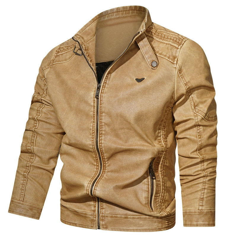 Men's Winter Fleece Pu Leather Jacket
