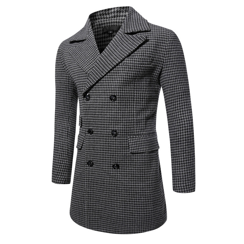Men's Double Breasted Casual Long Coat