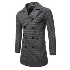 Men's Double Breasted Casual Long Coat