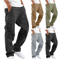 New Men's Drawstring Multi-pocket Casual Trousers