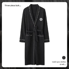 New Cotton Plaid Loose Plus Size Bathrobe