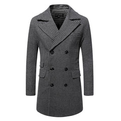 Men's Double Breasted Casual Long Coat