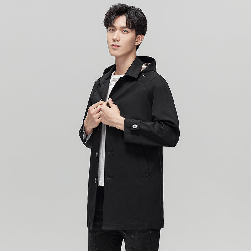 Men's Lapel Business Casual Windbreaker Down Jacket