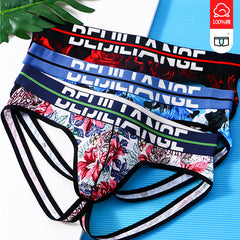 Men's Printed Low Rise Cotton Breathable Thong