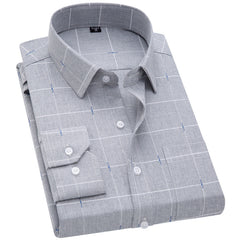 Loose Business Casual Plaid Shirt
