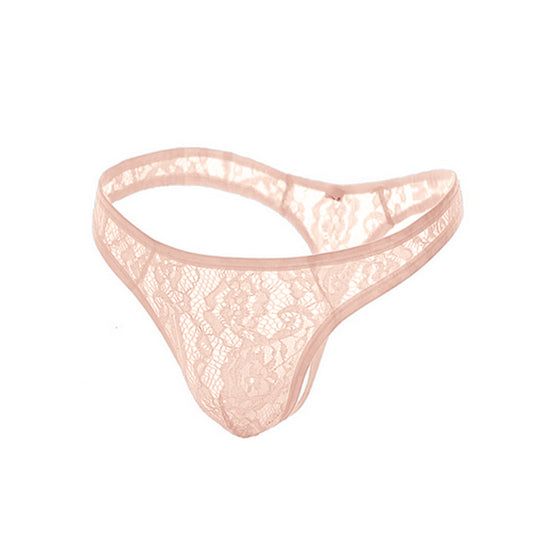 Men's Low Waist Lace Sexy Transparent Panties