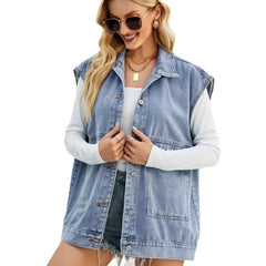 New Fashion Trend Denim Sleeveless Vest