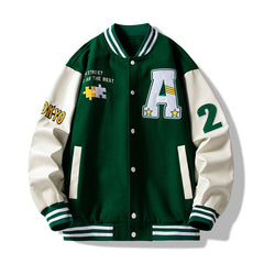 Men's Spring Baseball Uniform Loose Bomber Jacket
