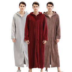 Men's Plus Size Zip Flannel Pajama Robe
