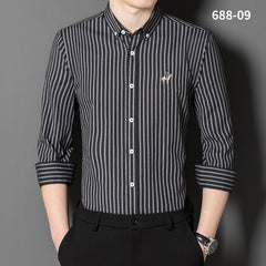 2023 Men's Striped Embroidered Shirt