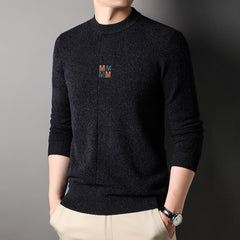 Men's Pure Wool Crew Neck Comfortable Warm Sweater