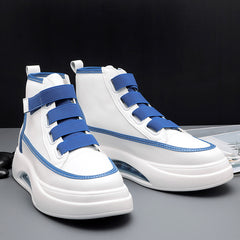 Men's High Top Comfortable Velcro White Shoes