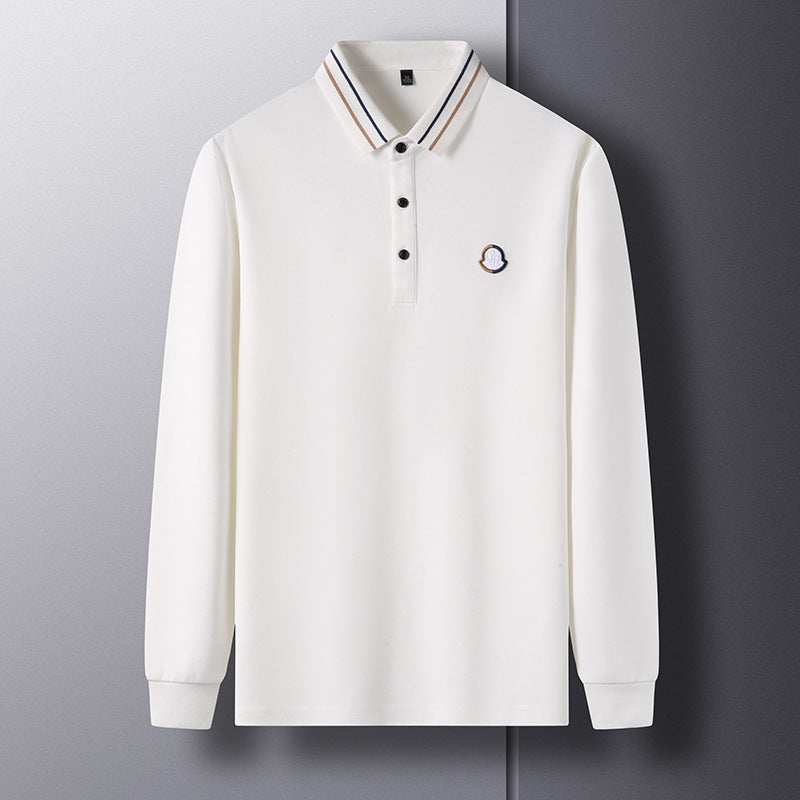 2023 New Casual Long-sleeved Lapel Polo Shirt