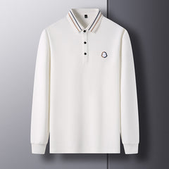2023 New Casual Long-sleeved Lapel Polo Shirt