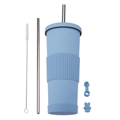 830ml Stainless Steel Straw Cup Large Capacity Simple Car Warm Cup