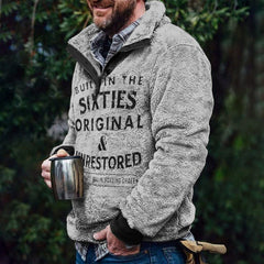 Men's Casual Flannel Plush Button Sweater