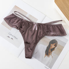 Lace Strap Hollow Transparent Sexy Low Waist Thong