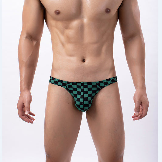 Men's Plaid Trendy Sexy Low Waist Thong