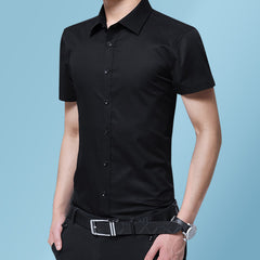 New Men's Non-Iron Slim Casual Solid Color Shirt