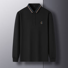 2023 New Casual Long-sleeved Lapel Polo Shirt