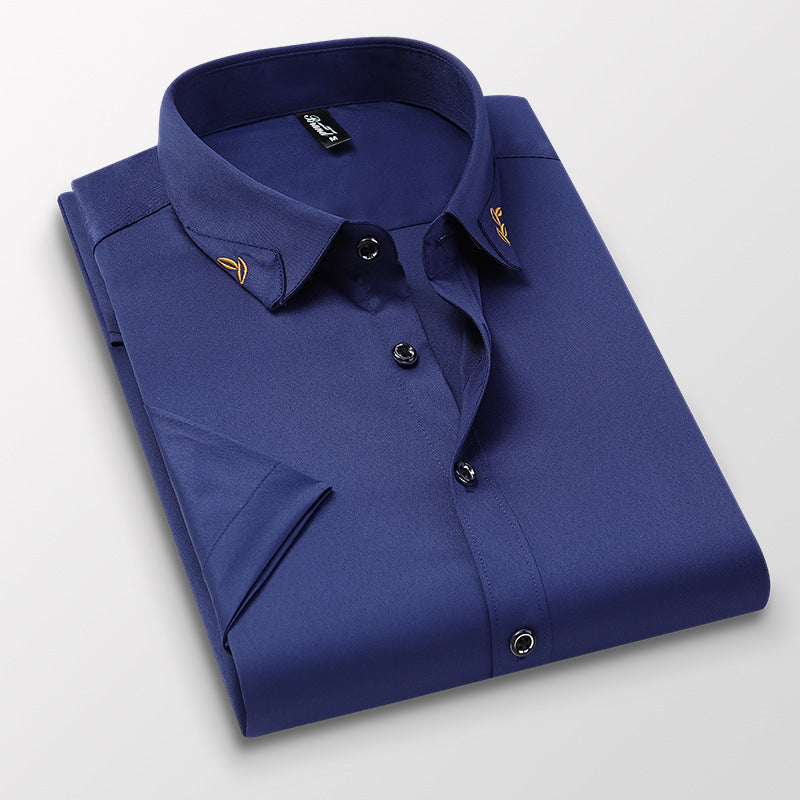 Men's Summer New Non-ironing Solid Color Shirt