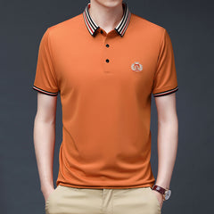 New business casual ice silk polo shirt