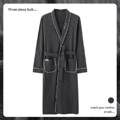 New Cotton Plaid Loose Plus Size Bathrobe