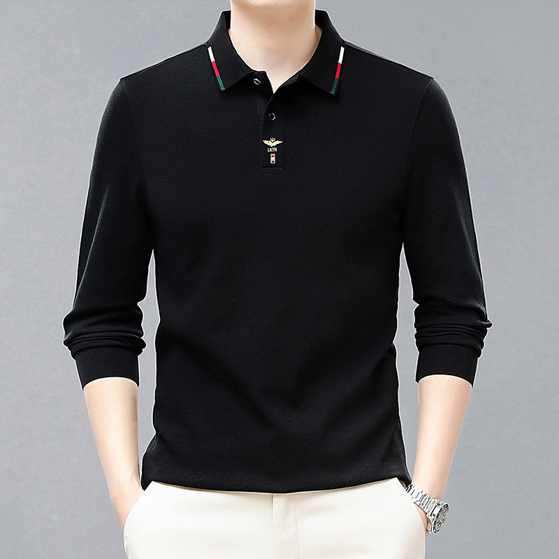Men's Cotton Breathable Embroidered Business POLO Shirt