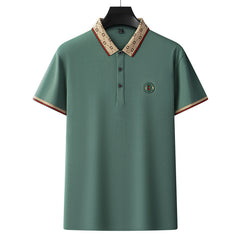 Embroidered Breathable Business Casual Solid Color Polo Shirt