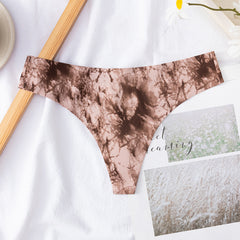 Ice Silk Print Low Waist Sexy Thong