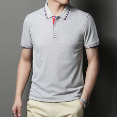 Men's lapel casual embroidered polo shirt