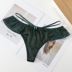 Lace Strap Hollow Transparent Sexy Low Waist Thong