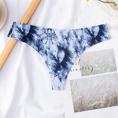 Ice Silk Print Low Waist Sexy Thong