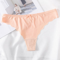 New Sexy Breathable Ice Silk Wavy Thong