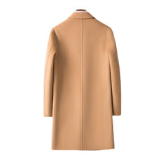 Men's Long High Quality Business Slim Double Sided Woolen Jacket