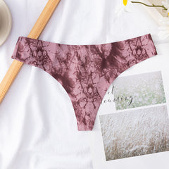 Ice Silk Print Low Waist Sexy Thong