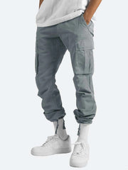 New Men's Drawstring Multi-pocket Casual Trousers