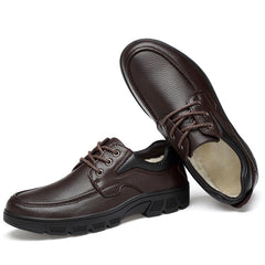 Men's Fleece Warm Leather Shoes