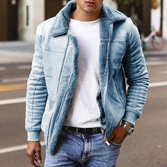Men's Plus Size Nubuck Leather Jacket Thick Coat