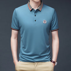 New business casual ice silk polo shirt