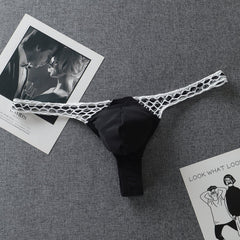 Men's Ice Silk Sexy Stitching Thong