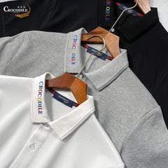 Men's Short-sleeved Lapel Casual Crocodile Polo Shirt