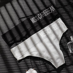 Men's Sexy Sports Fitness Letter Wide Waist Seamless Thong