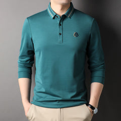 2023 New Casual Long-sleeved Lapel Polo Shirt