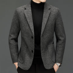 Men's Solid Color Simple Casual Wool Coat