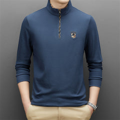 Men's Fashion Zipper Cotton Polo Shirt